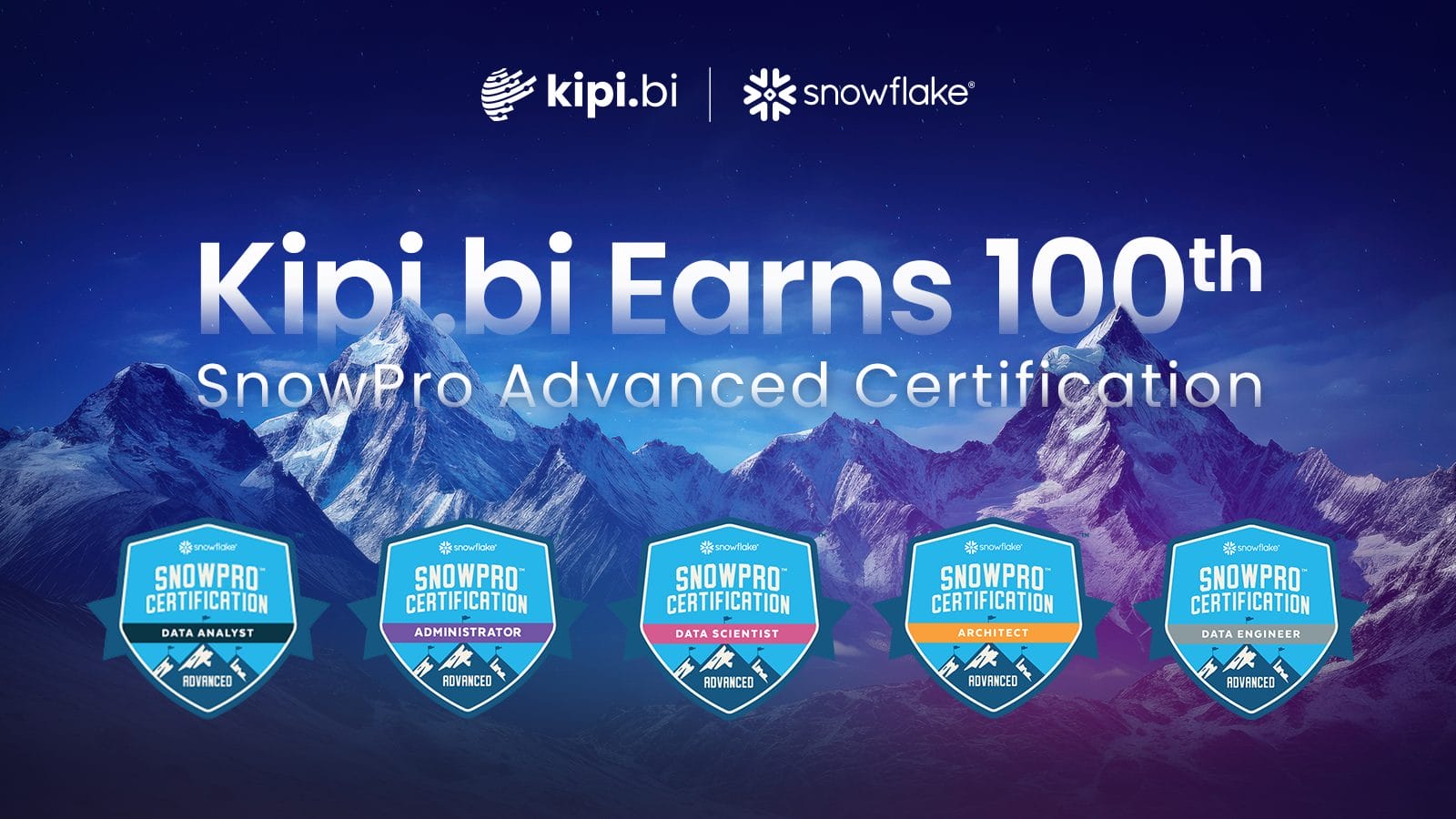 kipi.ai Achieves 100th SnowPro Advanced Certification, First in Snowflake Partner Network to Reach Milestone